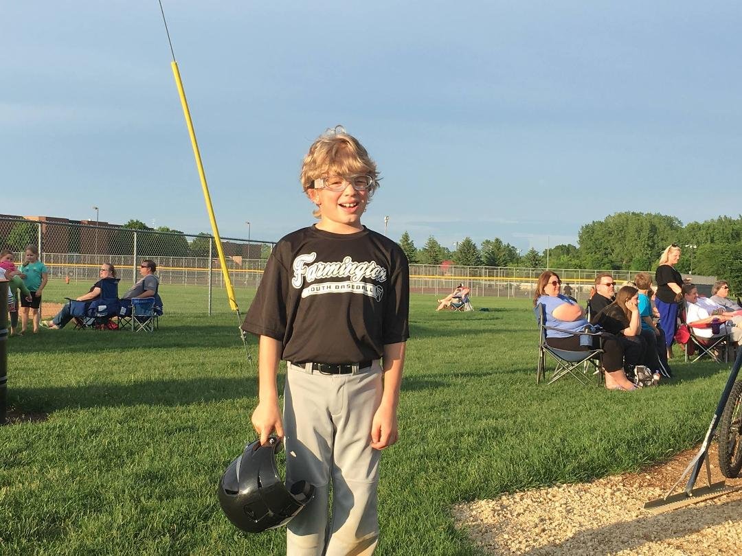 Birthday boy grandson playing baseball tonight.