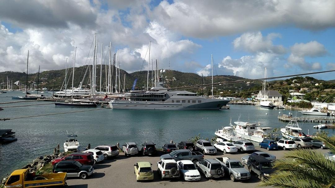 Look at this yacht outside our room!