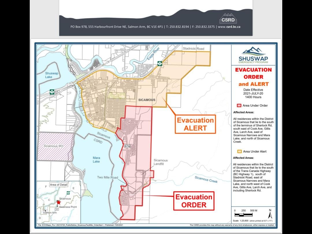 We are in the evacuation order.
