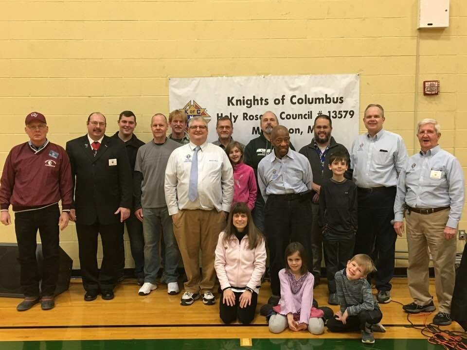 Our Knights of Columbus Holy Rosary Council #13579 hosted the annual District Basketball Free Throw Contest this morning at MCC. Thanks guys for all your help.