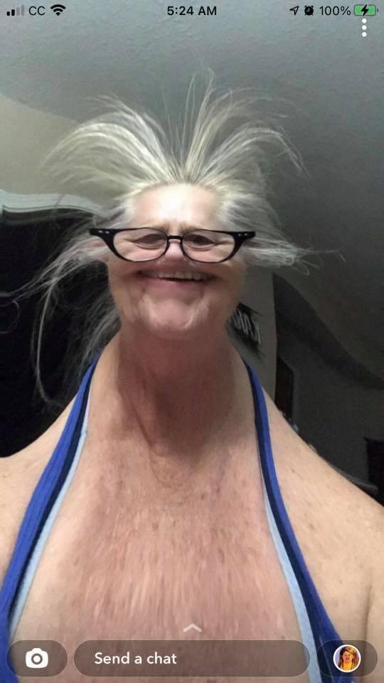 I just about peed my pants!!!!
Checking my SnapChat and found some silly picture morphs. Had to send this one out for a laugh! YIKES!!
I can’t stop laughing!!!