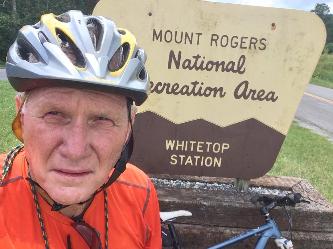 3 August: Had a great, exhilarating bike ride from Damascus, Va to the top of Whitetop Mountain Station and an exciting ride back down a total ride of 34 plus miles and a 1600 foot elevation gain going up. Love the Virgin