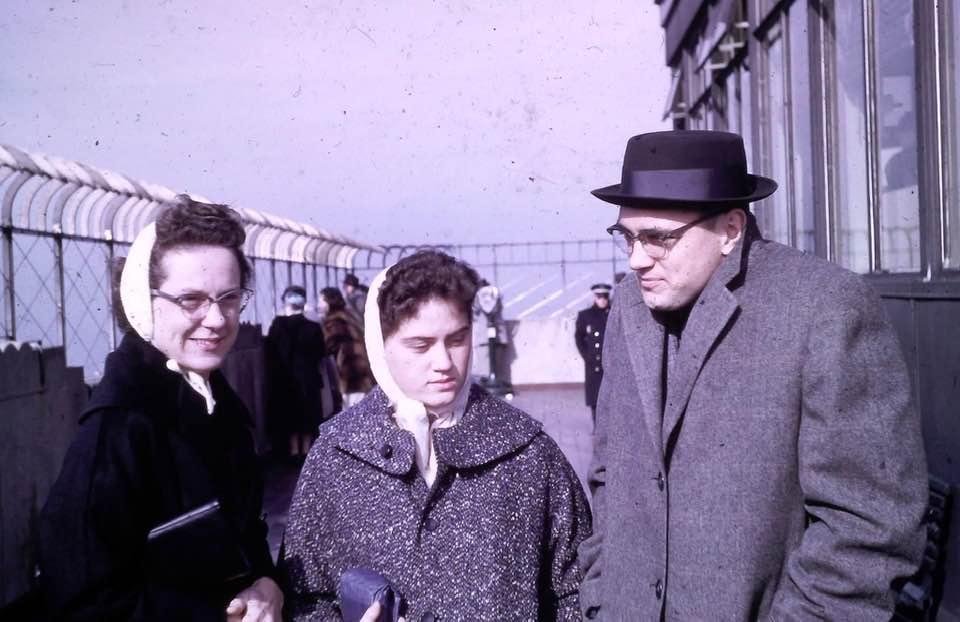 Long ago and far away. High atop the Empire State Building in January 1959. Jac Preston, Barbara Bedell, and Bill Bedell