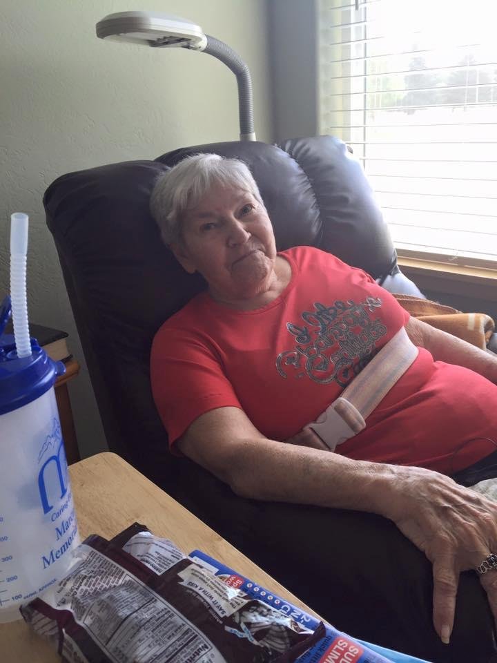 Carol cash in Aug . 2015. When Leslie and I went home to see her. Good visit and lots of good laughs😄