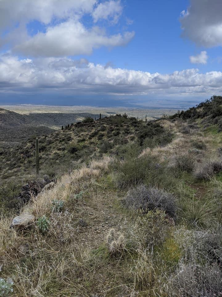 Old road that follows the ridgeline