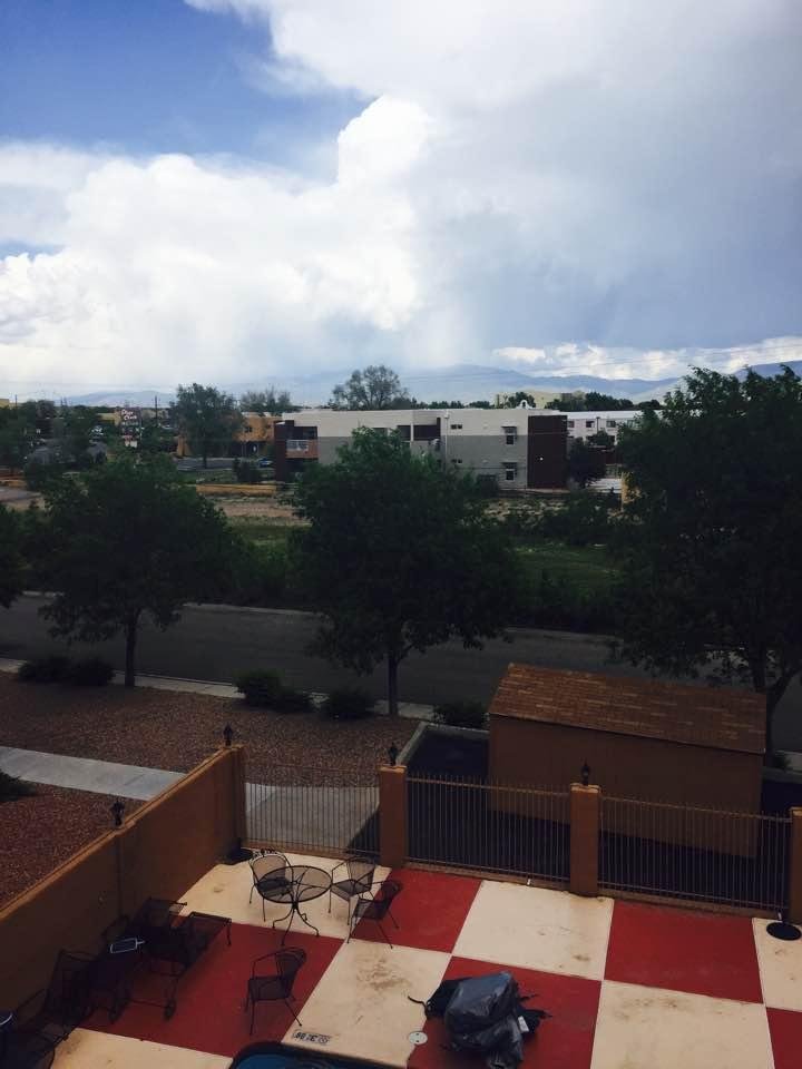 Just pulled into Santa Fe thunderstorms and rain. Good day of driving, will be in North Platte Nebraska tomorrow evening.