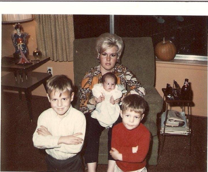Me and my babies Oct 1969 Danny, Ricky and Lindsi