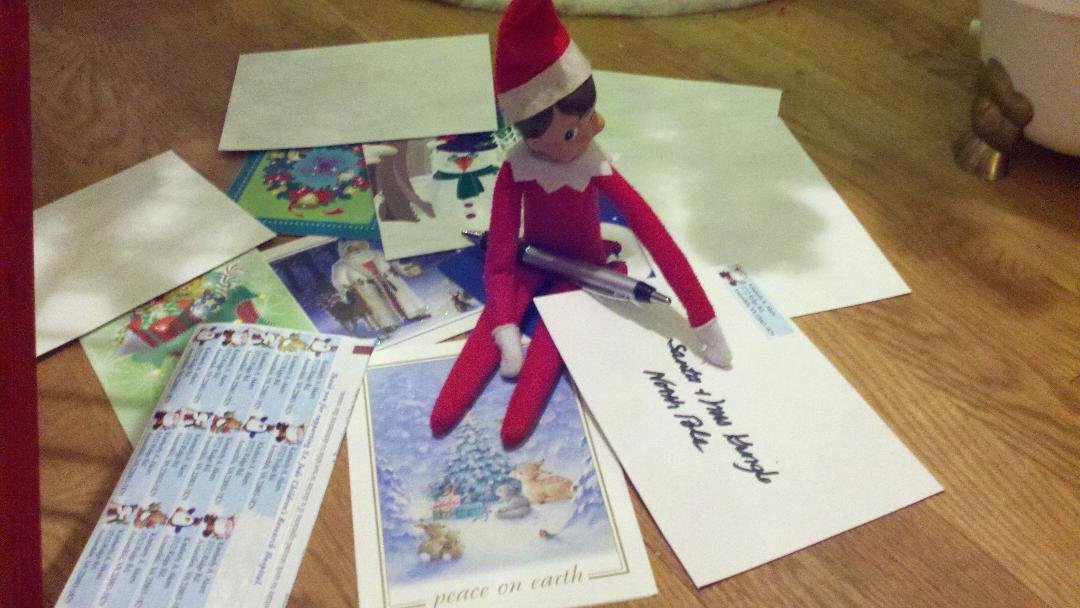 Eddy got into the Christmas cards..........