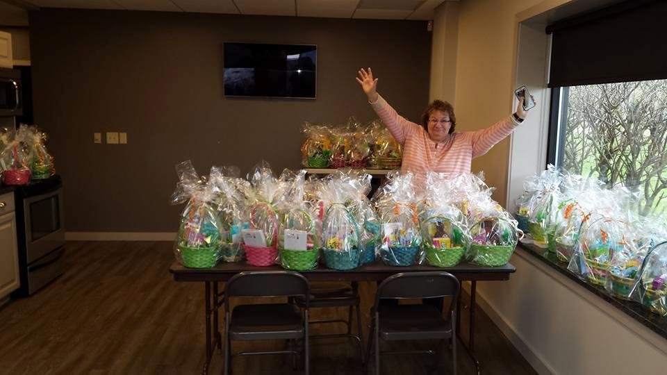 Finished 80 baskets going to Ronald McDonald house from all the employees at Shaffer Construction