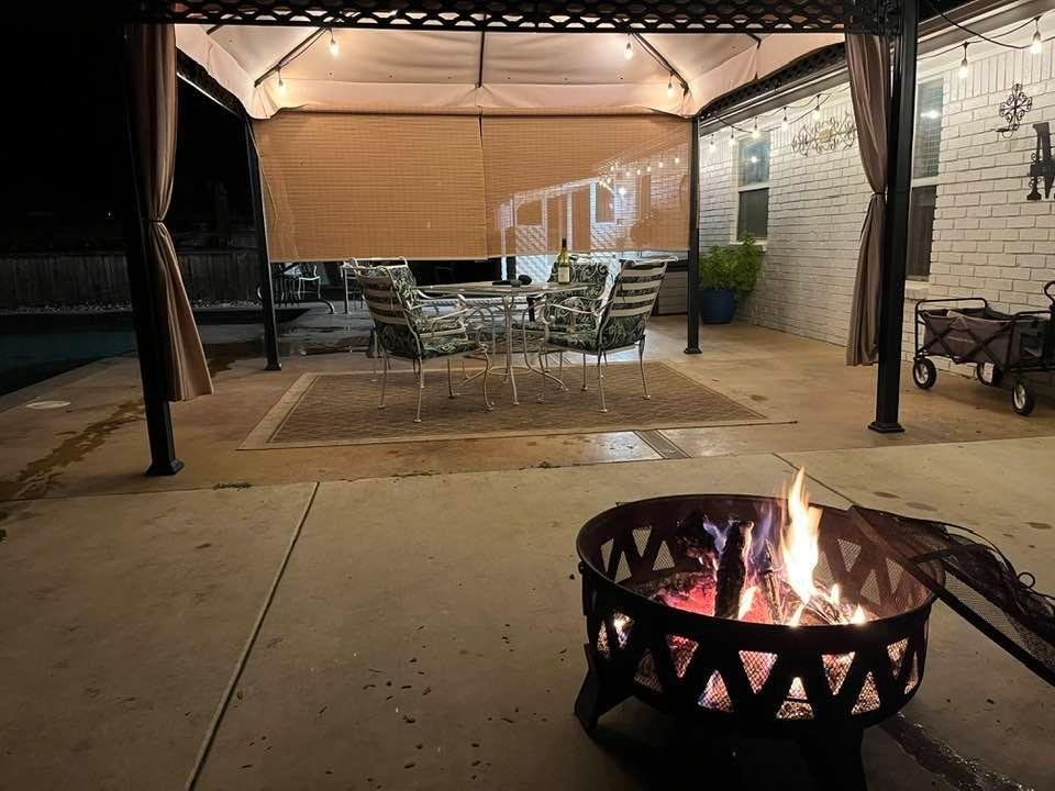 Relaxing night by the pool.