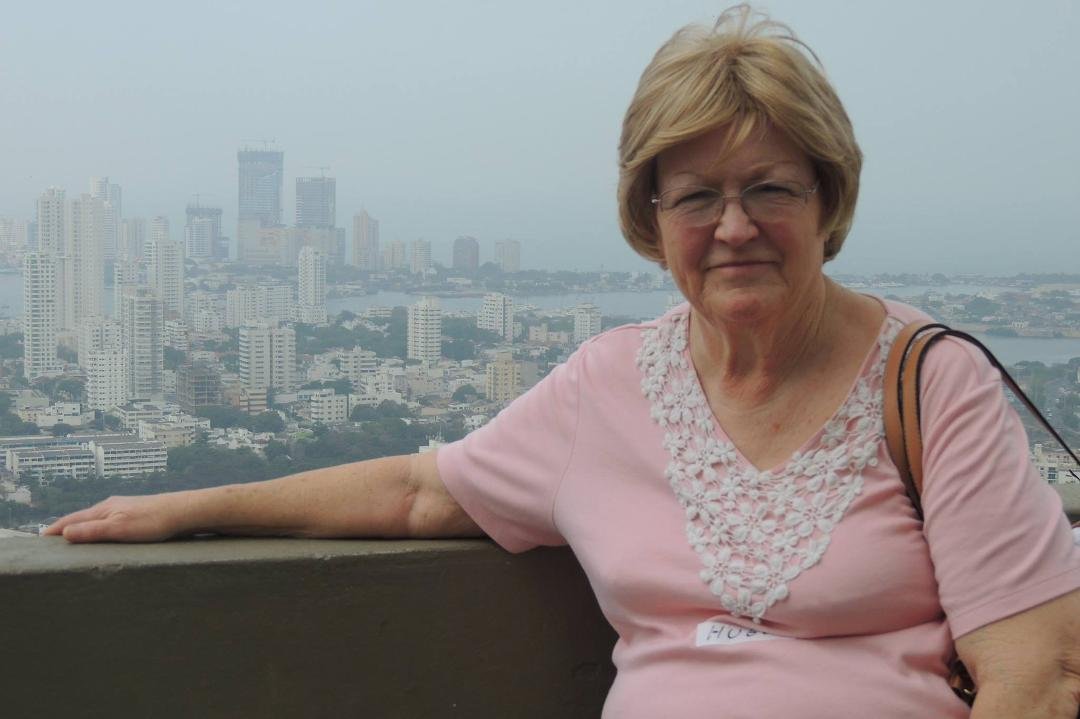 Looking pretty with Cartagena, Colombia in the background.