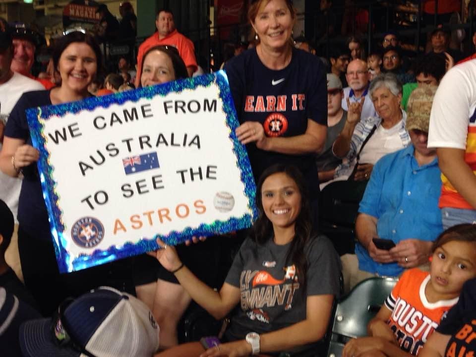 Some good folks all the way from Australia at the Astros game!!!