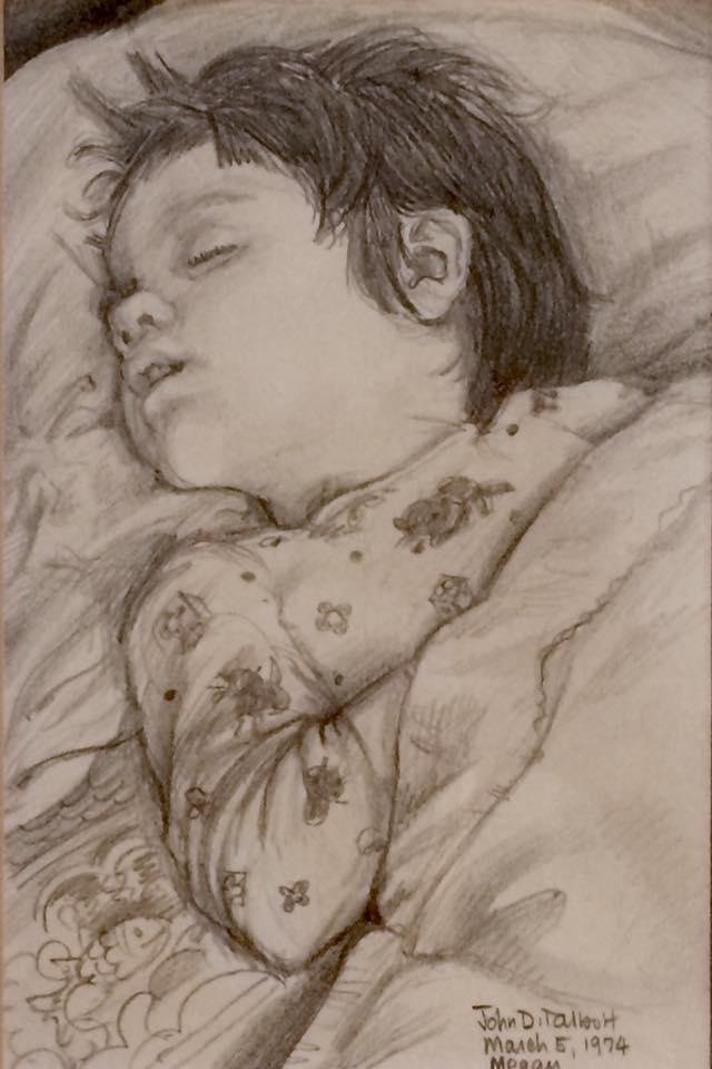 On March 5, 1974, I went upstairs to wish my darling little Megan happy dreams. As I kissed her, she didn't make the slightest move. It must have been a busy and active day for my little Nakajima.
I tiptoed to my bedroom a