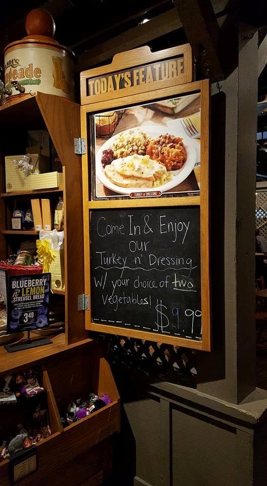 Dinner at Cracker Barrel