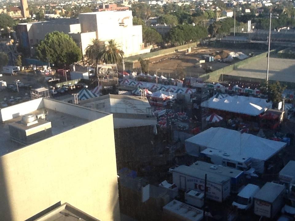 Avril Lavigne is playing for Jimmy Kimmel Live tonight and they're setting up some kind of carnival out back. I'm not sure if it's for Avril's performance (though I doubt it) or not. Since I'm working this weekend, I'm ho