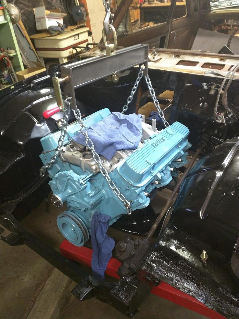 Engine getting trial fit.