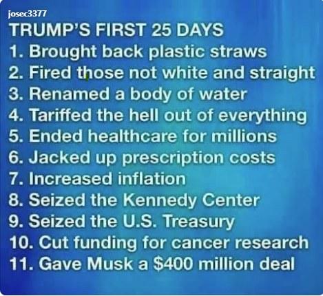 Meanwhile, how bout those grocery prices and everything else he promised would be solved on day one? Huuuum?