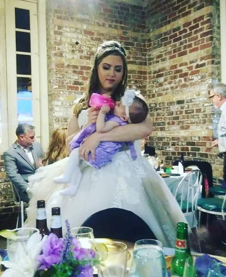 My beautiful Stephanie feeding Emma at her Wedding. I love these two so much.💖💖💖