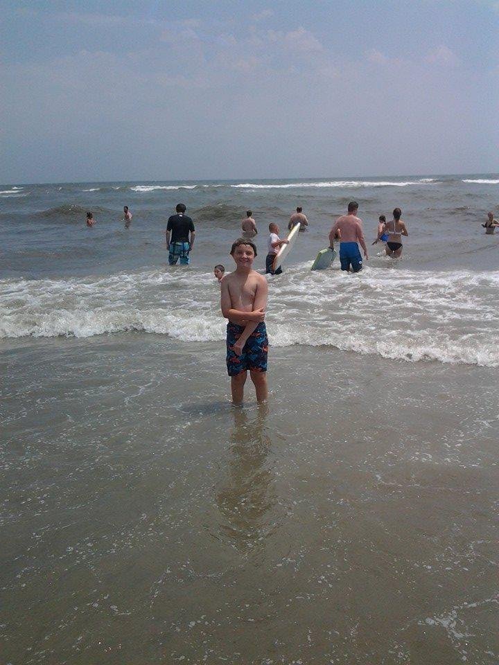 Boy in water....cold