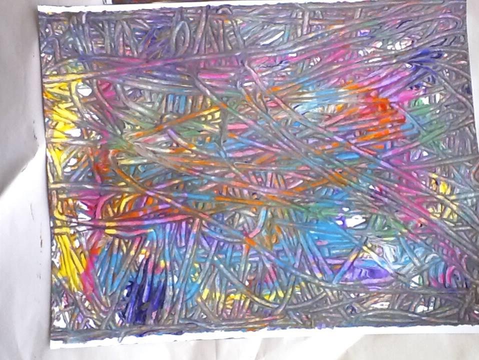 Painting with marbles.