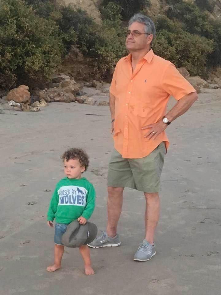 With my grandson Merrick on the beach close to where we live. His daddy reincarnated. So Pure!