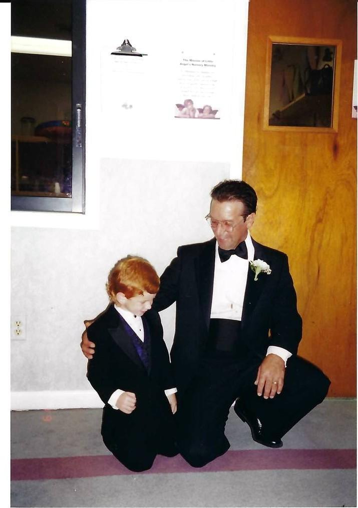 Groom and Ring Bearer in Formal outfits Don Dice with Nick Botti.