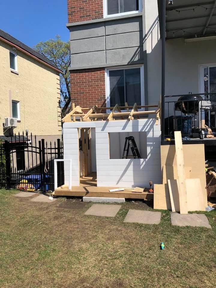 Project Report # 4: crew worked all day Saturday and Sunday to catch up on the schedule. Good job ! In lieu of overtime pay they will both get 2 scoops of chocolate ice cream for desert.🧫🛠