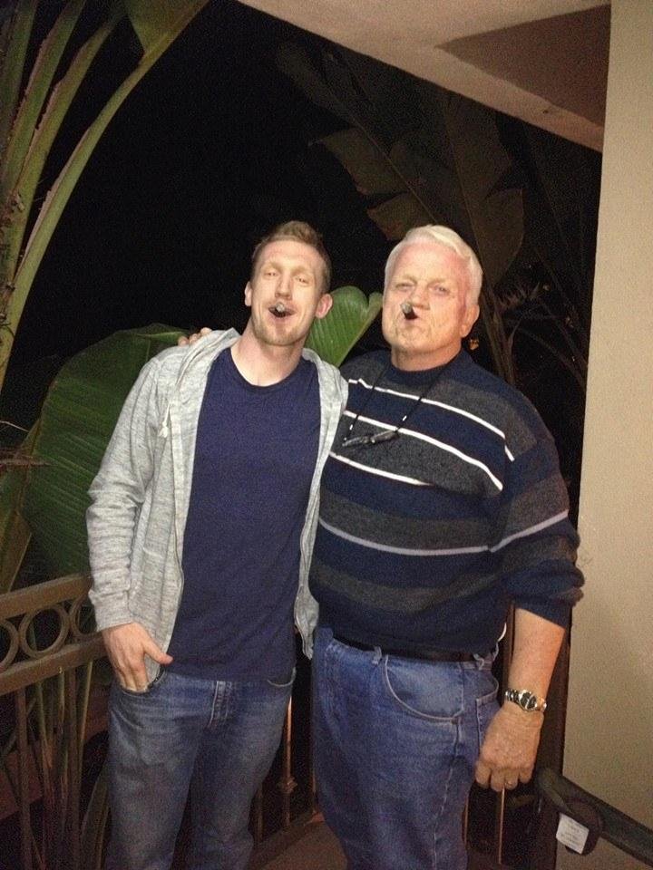 Joey and I bonding over good conversation and cigars.