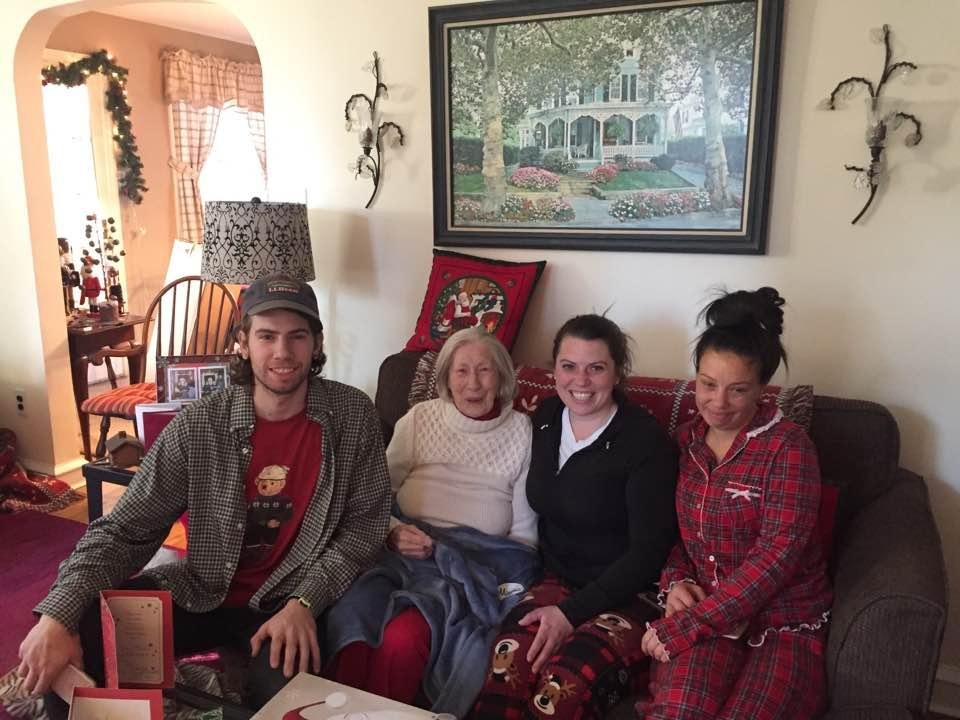 Christmas morning my mom with the kids