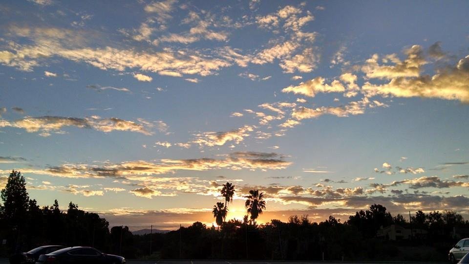 Awesome sunrise early Wed morning captured from the parking lot at Fullerton golf course.