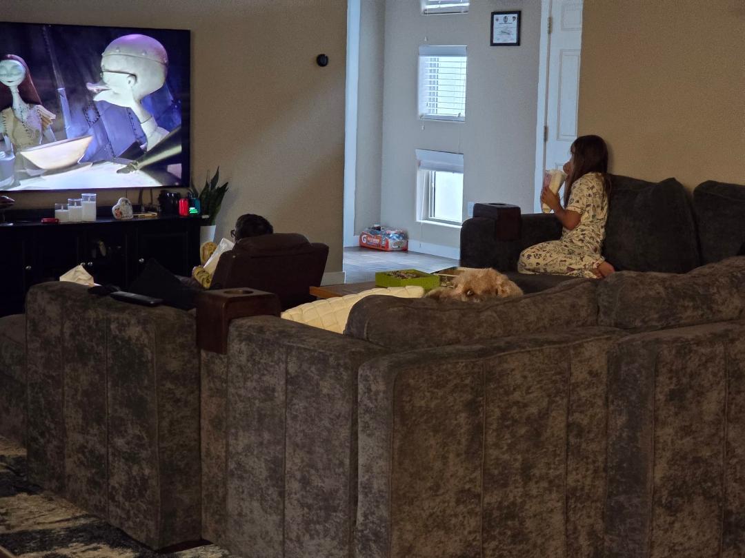Movie night. The kids are watching a movie about the dangers of cultural appropriation.