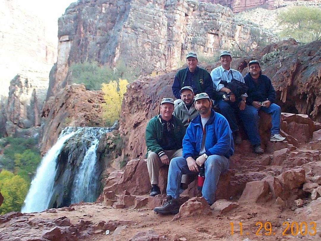 It has been 10 years since this picture. We have all aged a bit!! This was taken at the bottom of the Grand Canyon at the Supai Indian reservation. The morning I left on this mission trip my knee gave out. I hiked the t