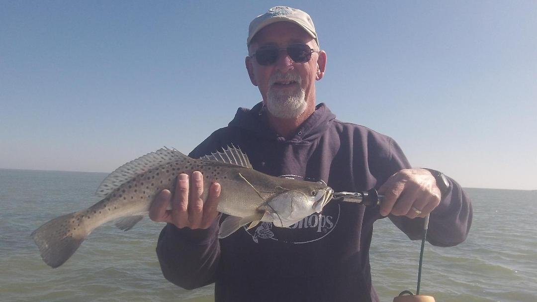 This nice speckled trout also bit my bait...:-)