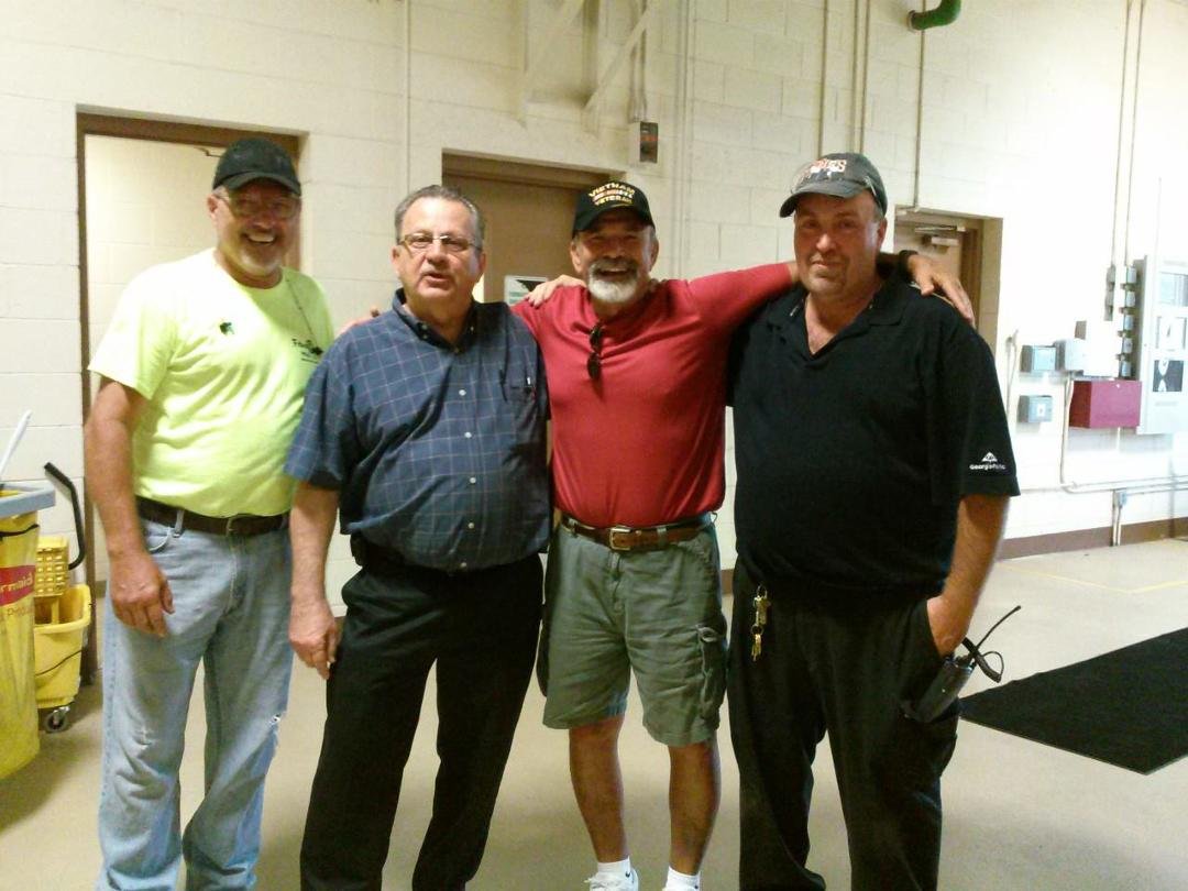 Ron's last day at work GP Milan. Larry,Ron,Jim,and Jay.