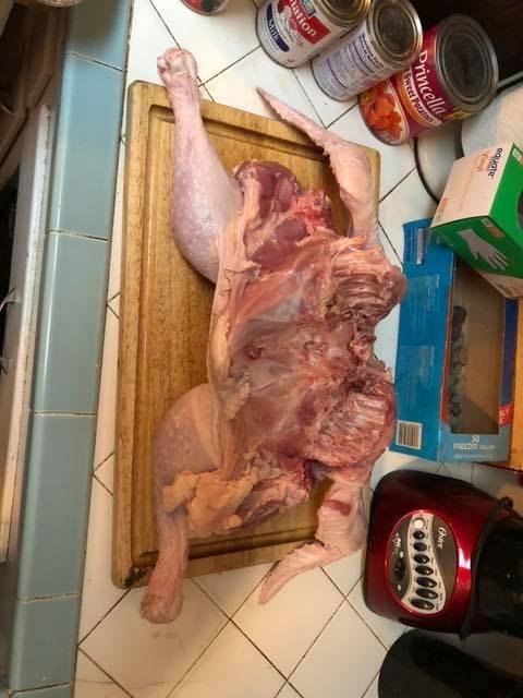 Spatchcocked and brining