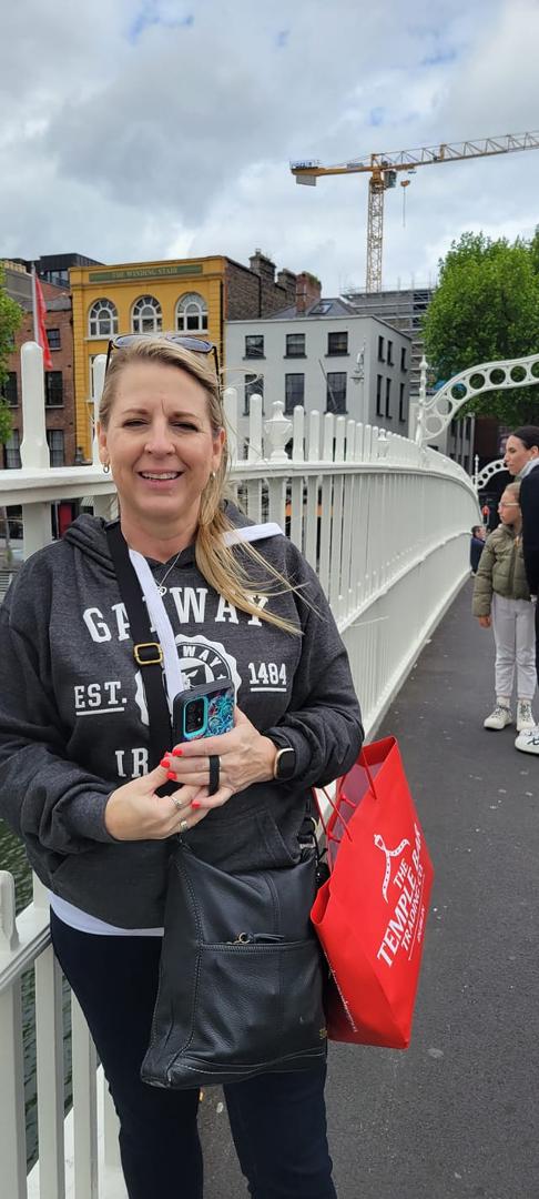 National Daughter's Day...My beautiful daughter Sharon Comeau ...standing on Half Penny Bridge in Dublin, Ireland