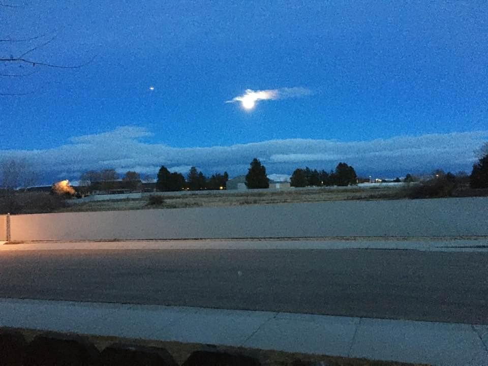 Really pretty night looking over the fence in my backyard in Boise