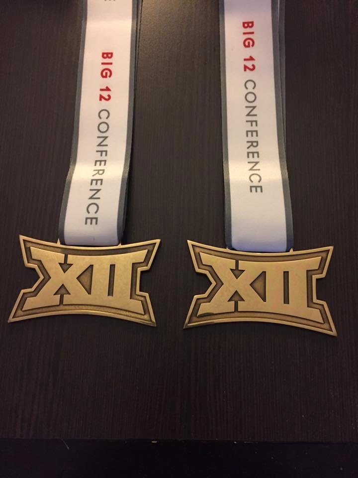 Second day at the Big 12 Garrett swam the 50 free finished 7 with a personal best 20.32 also swam anchor in the 400 medley relay. With a time of 43.35 100 free