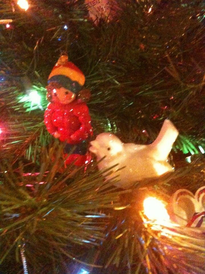 Okay, Sister, here are photos of our two Christmas trees. The living room tree has European glass ornaments