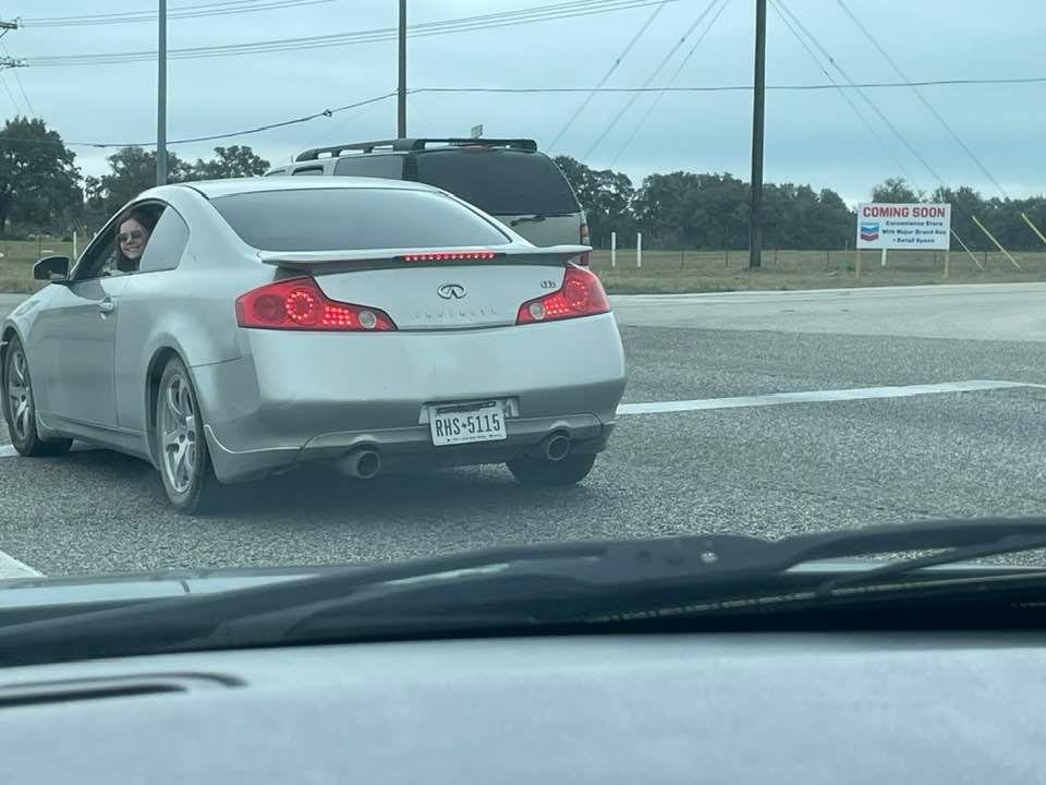 This crazy smiling lady almost cause three accidents on 1431 between Jonestown and trails end. Be on the lookout she is extremely dangerous cutting people off and making them slam on their brakes. I hope she makes it throug