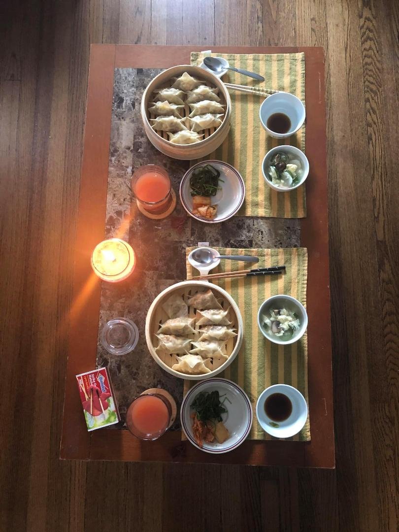 VEGAN  Our son Chuck Brown and daughter-in-law Elicia Lee's home.  Taiwanese cooking.  She is such a good cook.  Love them both.❤❤