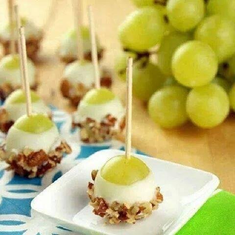 Yogurt dipped grapes ...