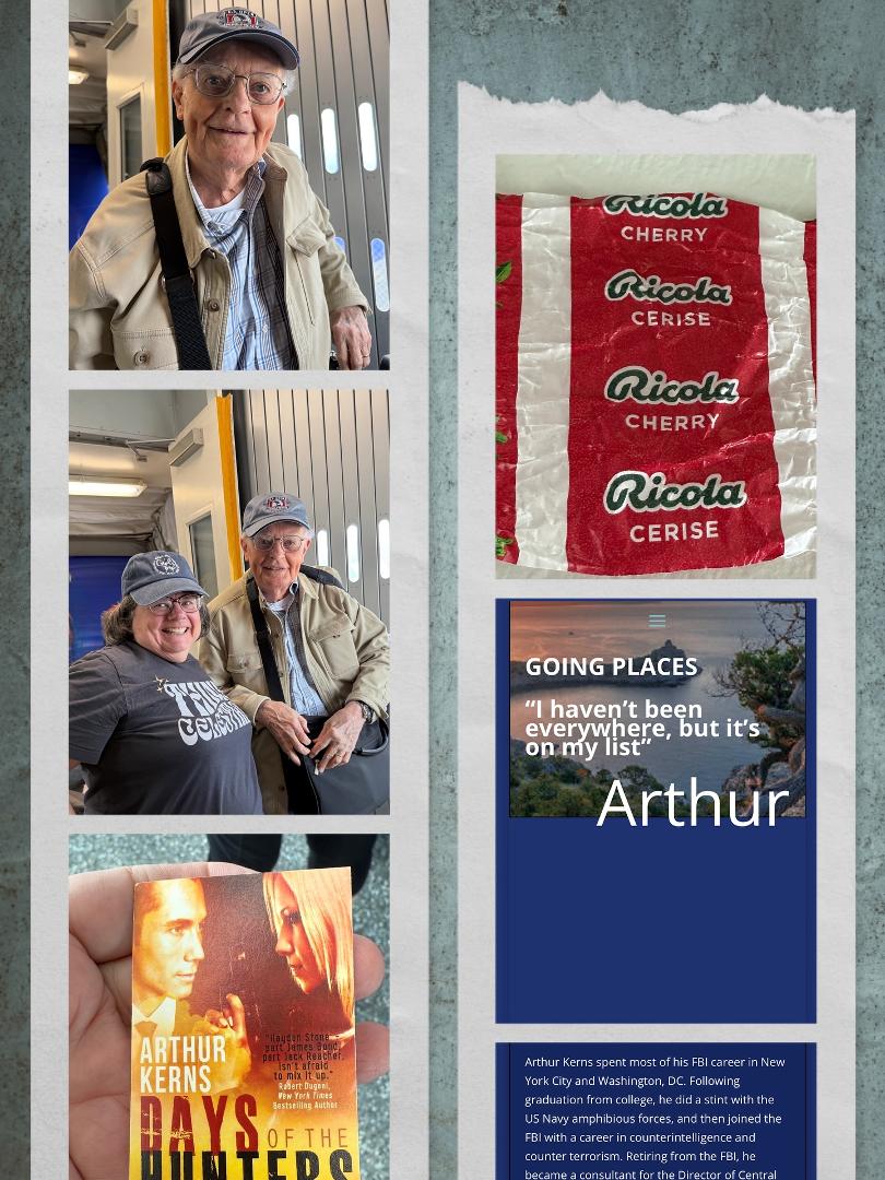 On our flight to Nashville on SW the flight attendant announced on the intercom that we had Mr. Kerns onboard. He was going to Nashville for an author award and she also thanked him for his service. (He was with the FBI wi