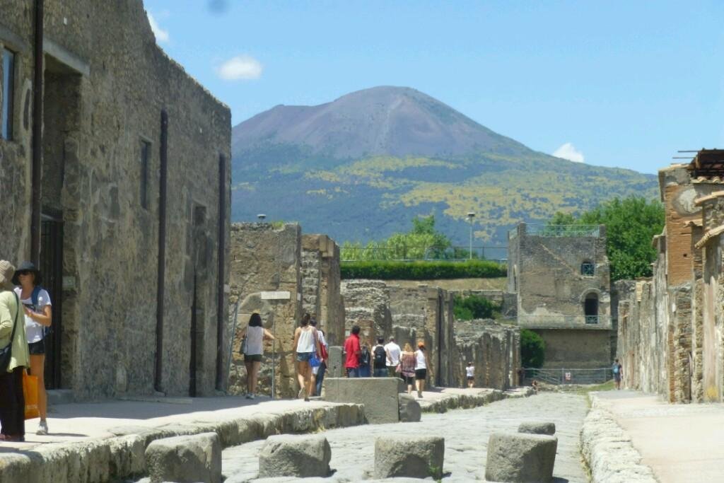 Mt Vesuvius the volcano that erupted on August 24, A.D.79 and buried Pompeii under ashes.