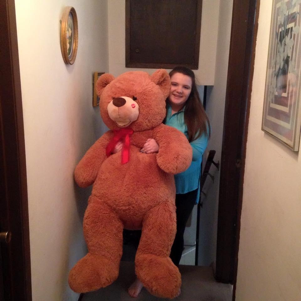 Elle Mikulich and her new bear
