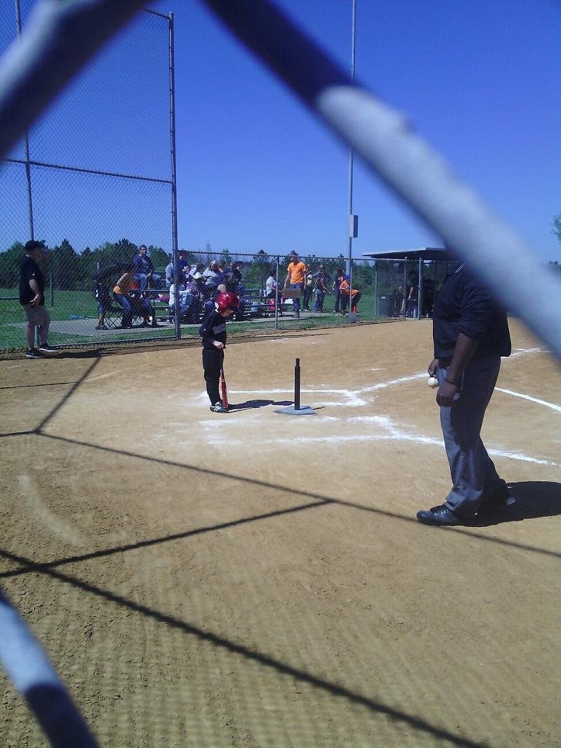 Opening day y'all! That's my Josiah out there! With Julie Ann Davis