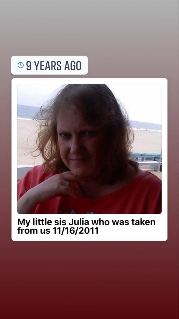 Miss you baby girl. She was 14 years behind me.