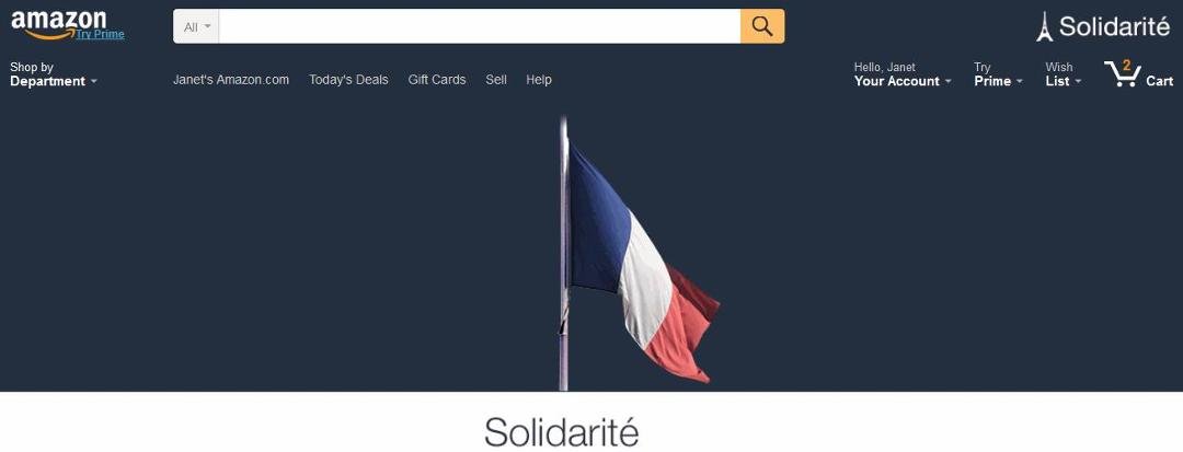 Screen shot of Amazon's home page today.