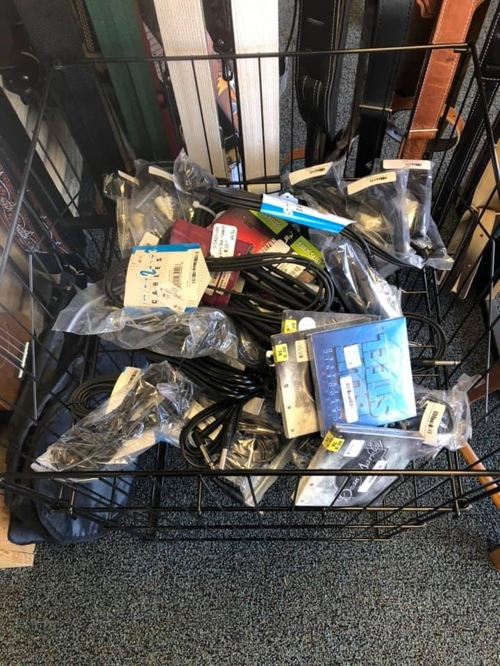 We now have a SPECIALS/CLOSE-OUT BIN! Guitar cables starting at just $5!