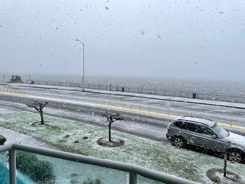 Snow coming down horizontally! Beautiful